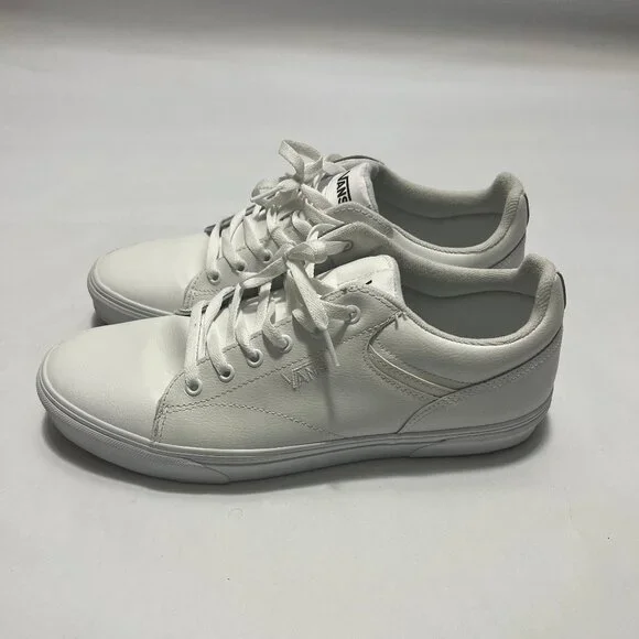 Vans White Leather "Seldan" Low Top Sneaker - Picture 4 of 14